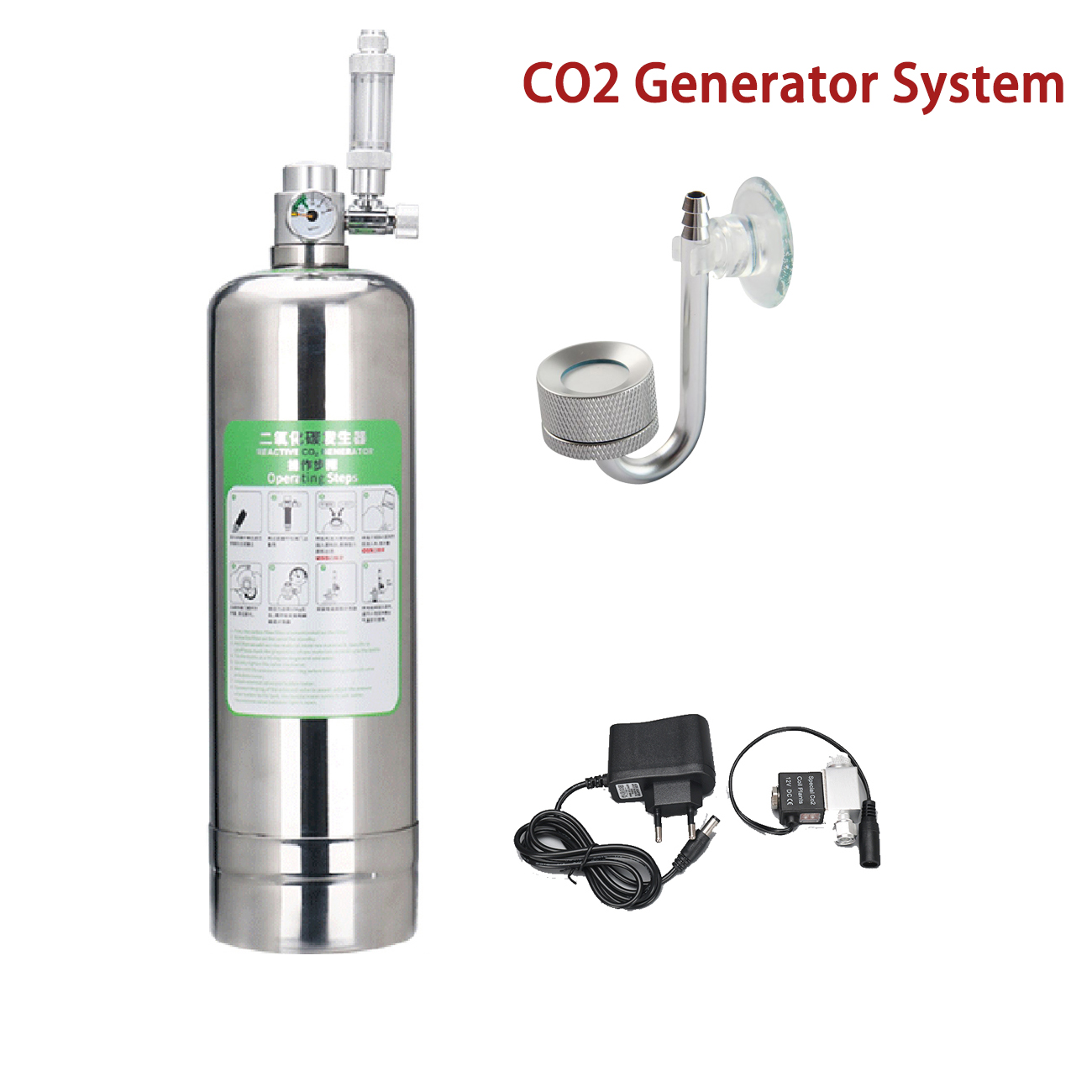 Aquarium Liquid Carbon - 水族館 CO2 発生器システムキットステンレス鋼 CO2 シリンダー発生器システム二酸化炭素リアクターキット植物魚用
