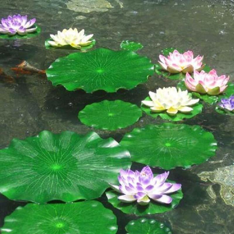 Aquarium Plant Substrate - 2026年人工水蓮蓮の葉花なし池飾り水槽用浮き蓮の葉庭の魚タンク装飾用