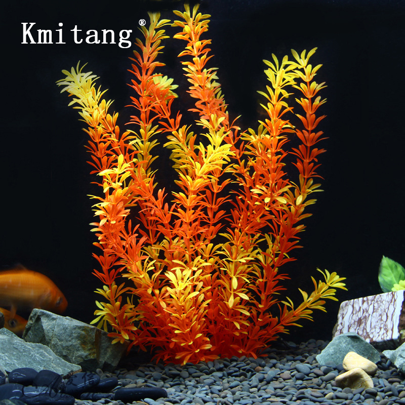 Aquarium Plant Substrate - 100cmのトロピカルプラント、大型人工水草、水中植物、ソフトプラスチック製の人工樹木、水槽の装飾用