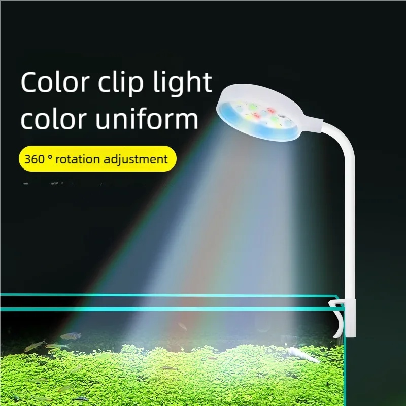 Aquarium Plant Light - 3W LEDクリップ式水槽ライト フルスペクトルUSB水槽ライト 360 ° 小型水槽用回転式水草育成ライト