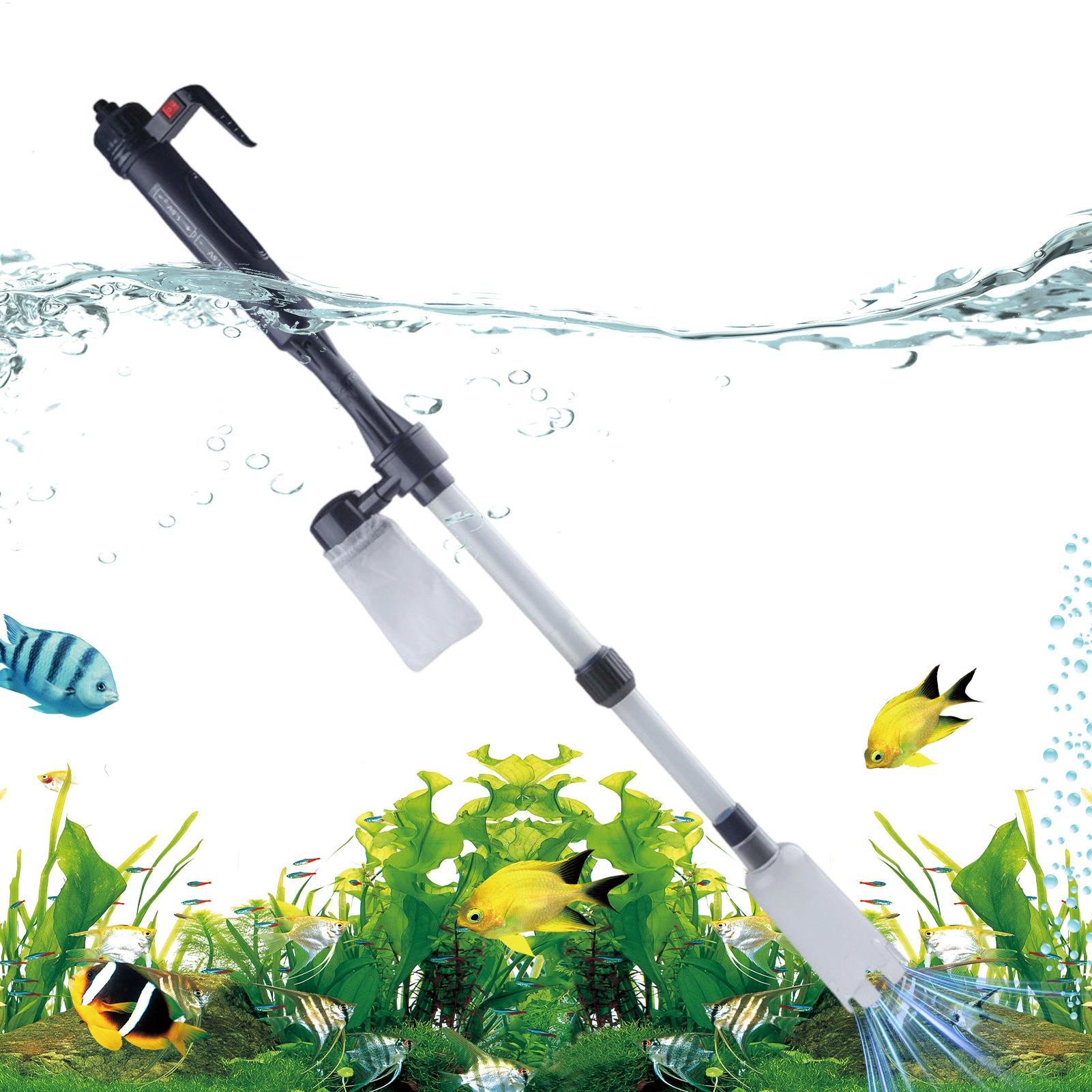 Planted Aquarium Cleaning - 水槽用掃除機 調節可能な伸縮式USBポータブル水槽水換えポンプシステム 魚タンク清掃用サイフォンツール