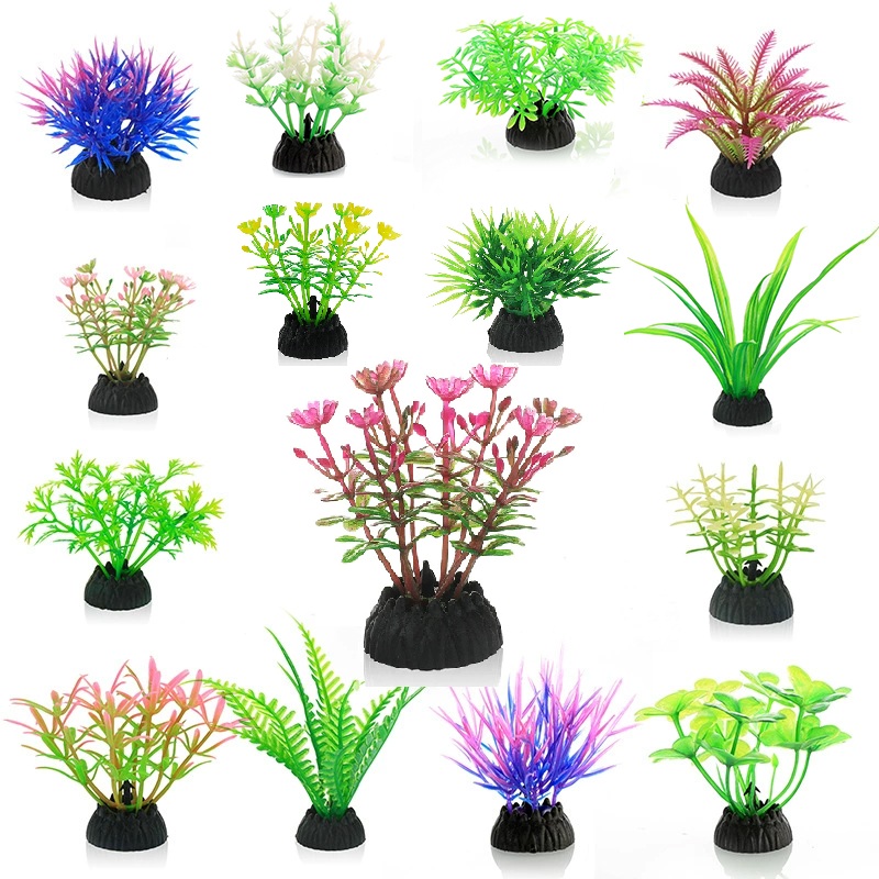 Aquarium Plant Substrate - シミュレーション人工植物 PVC 水中水雑草花草水族館の装飾アクセサリー水槽風景飾り