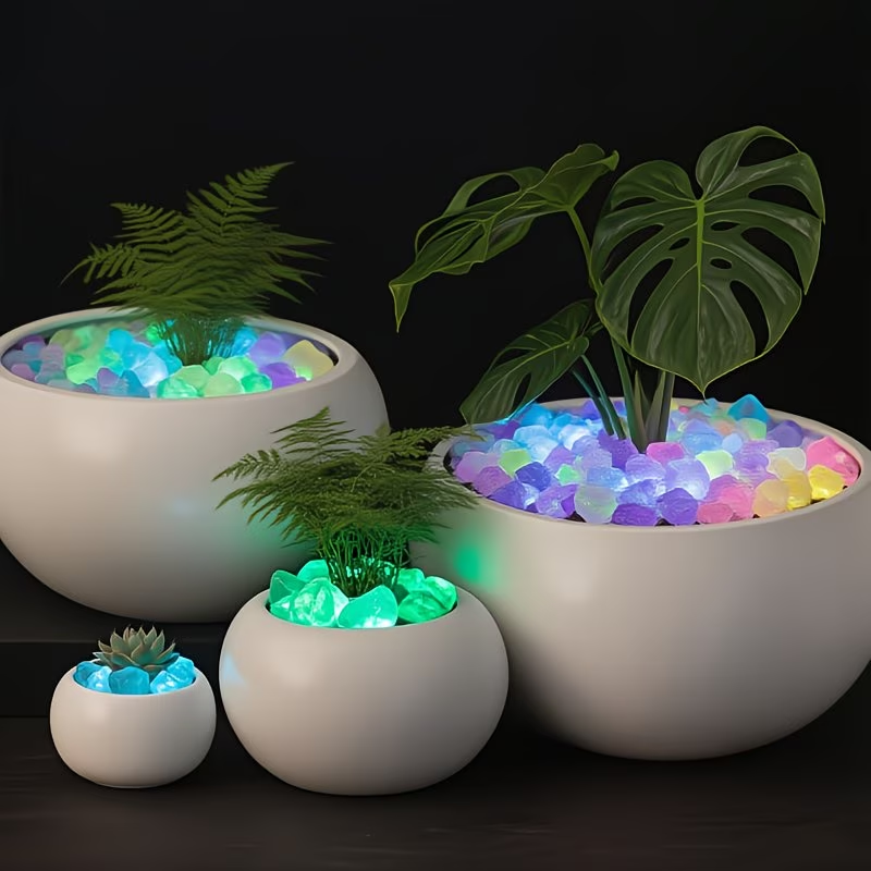300個入り発光小石セット、0.9〜1.5cm樹脂製グロース - Plant Aquarium Pot のレビューと価格