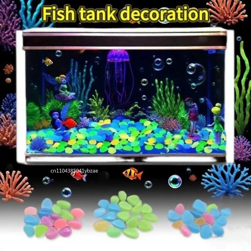 100～800個の暗闇で光る小石、景観、庭の小道、鉢植え、公 - Plant Aquarium Pot のレビューと価格
