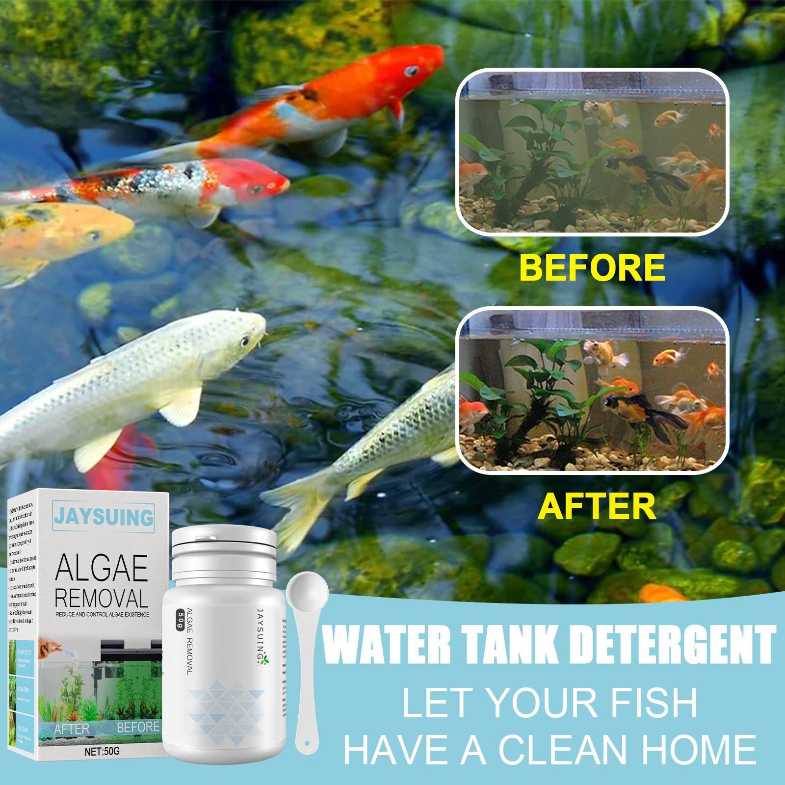 水槽用藻類除去パウダー、藻類・苔抑制剤、水槽や池の水を澄明に - Aquarium Moss のレビューと価格