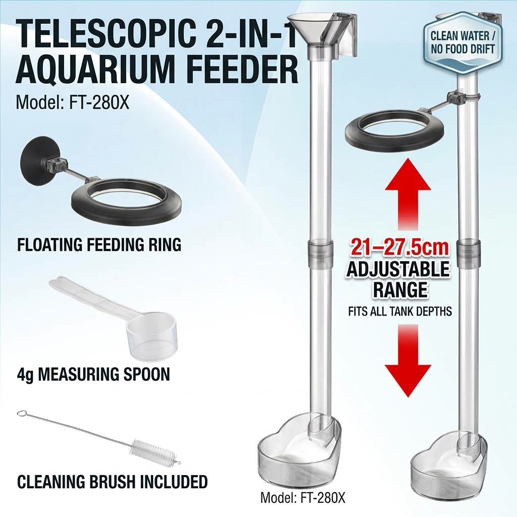 アクリル製伸縮式魚用給餌チューブ、沈むタイプの餌入れ、浮きタ - Aquarium Fertilizer のレビューと価格