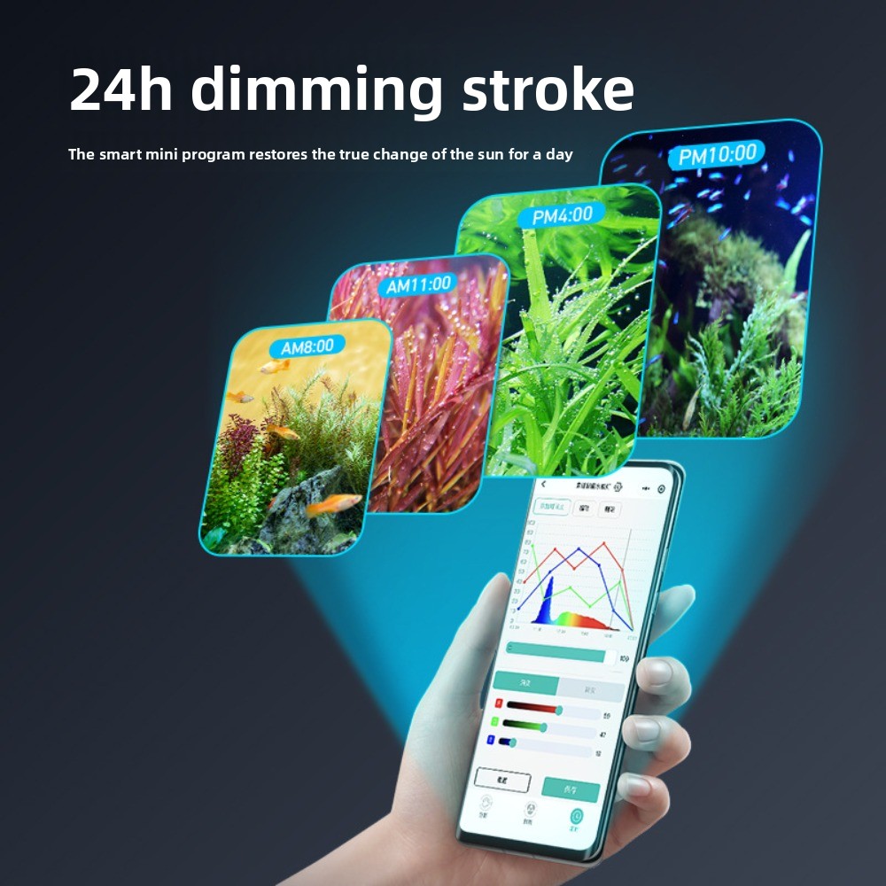 スマート水槽用RGB水草育成ライト、モバイルアプリ制御、フル - Planted Aquarium Algae Control のレビューと価格