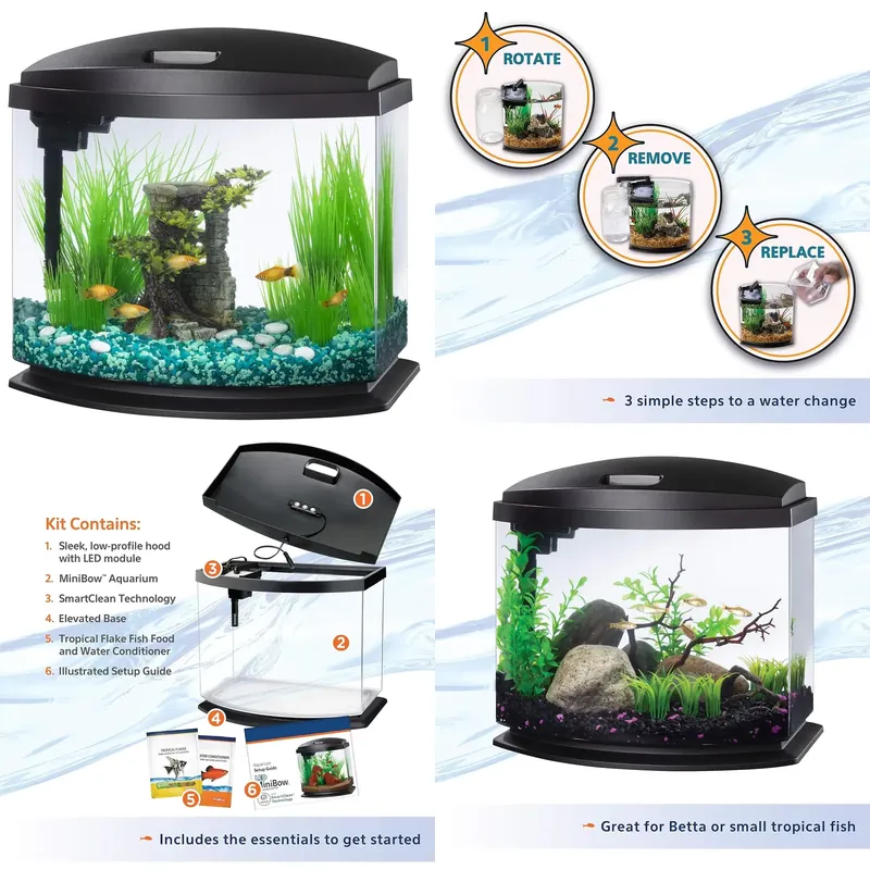 カスタムガラスアクリル水槽、水耕栽培用透明ベタ水槽、照明とフ - Aquarium Planted Tank Filter のレビューと価格