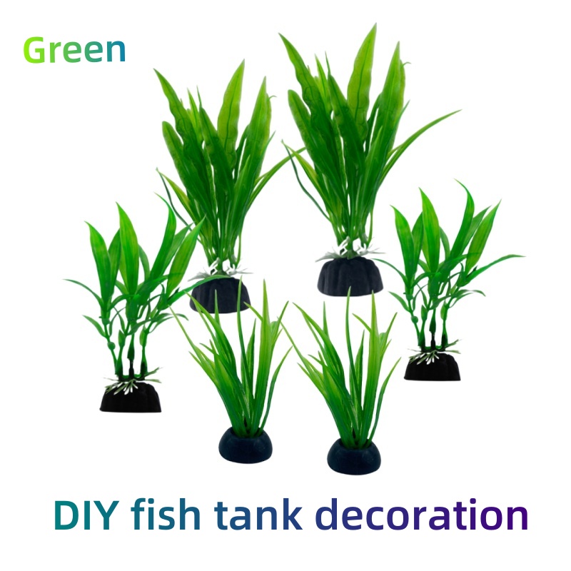 水槽用観葉植物6個入りセット。家庭用およびオフィス用の水槽装 - Aquarium Plants Live のレビューと価格